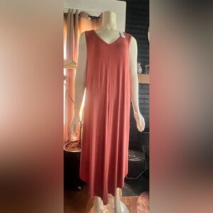 NEW-47 Coral V-Neck Sleeveless Maxi Dress XXL